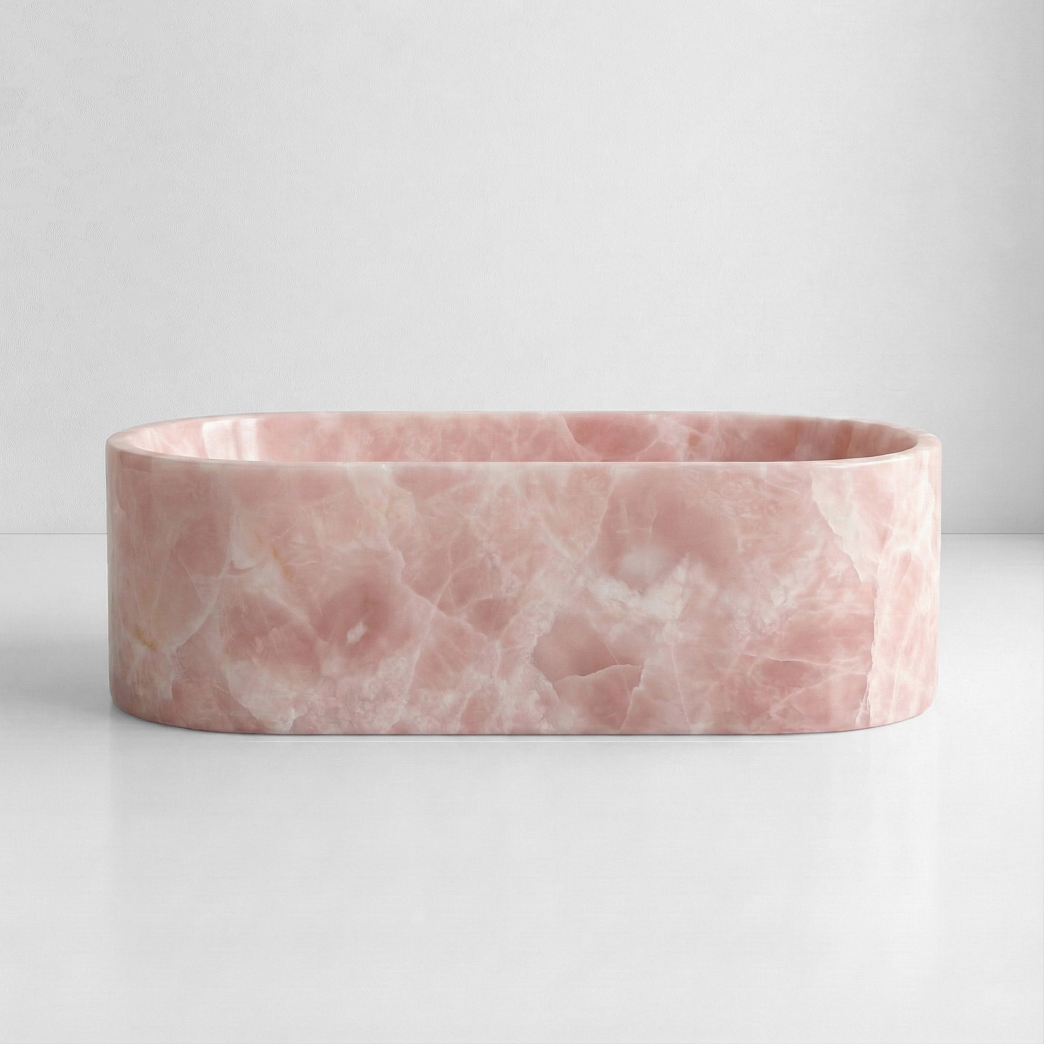 Pink Onyx Freestanding Bathtub - Elliptical