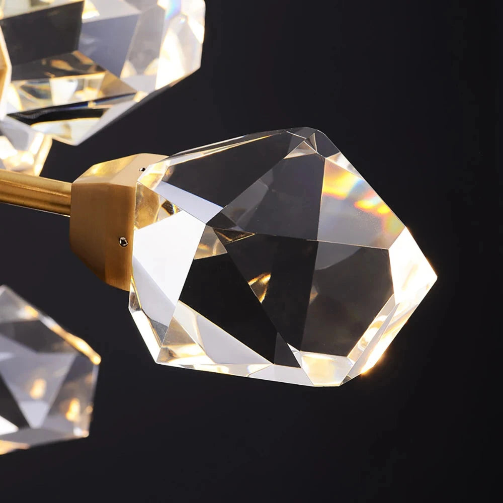 Runtz Pendant II crystal sphere ceiling light styled in elegant bedroom interior