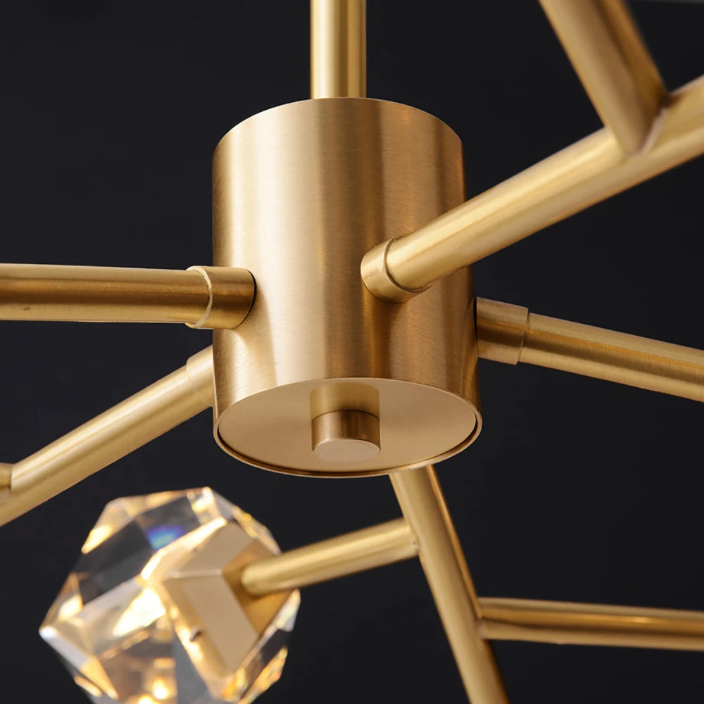 Close up of diamond cut faceted crystal sphere on Runtz Pendant II