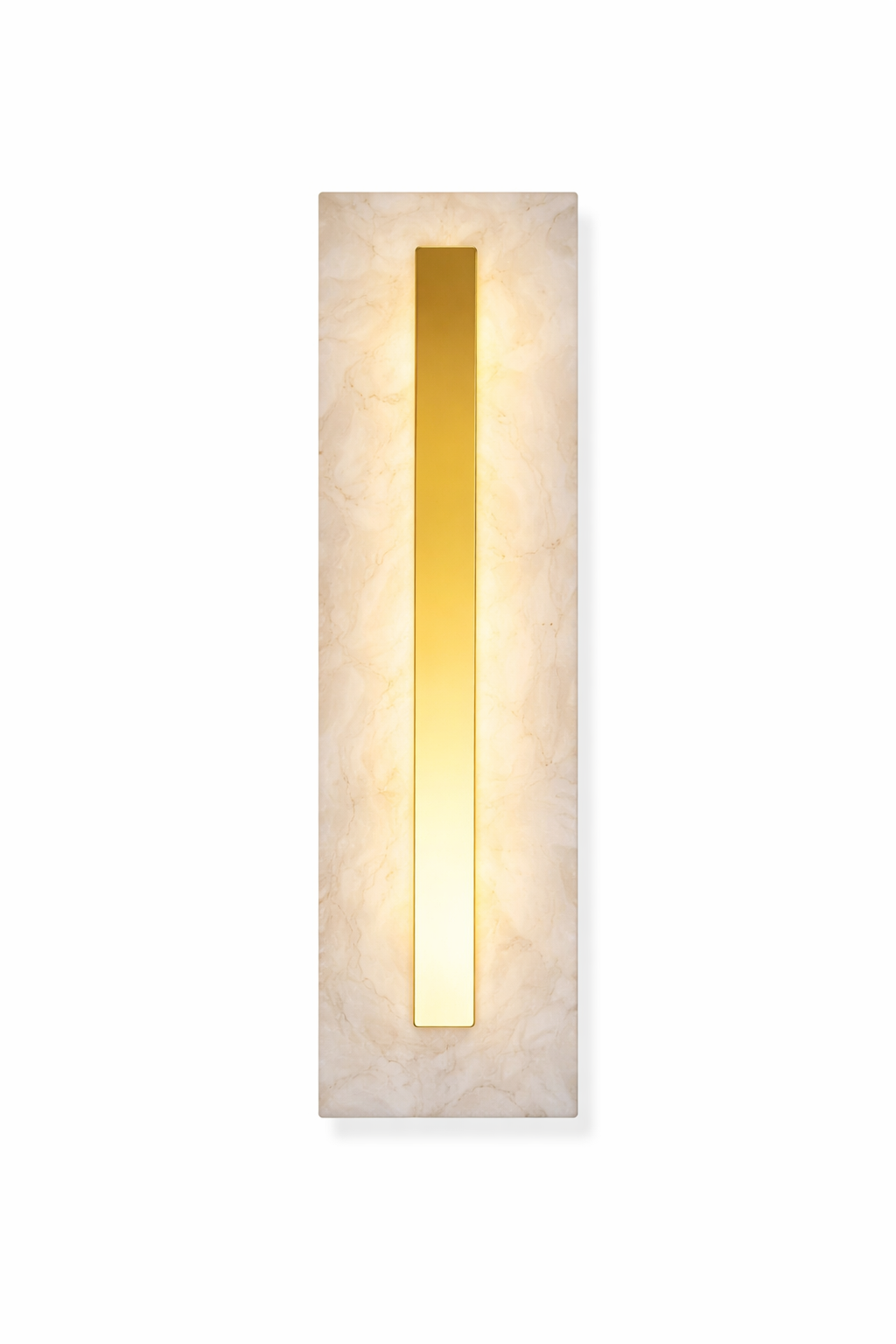 The Treviso Marble Wall Light II creates an elegant ambiance with its distinct rectangular silhouette and rich marble texture complementing high-end architectural details.