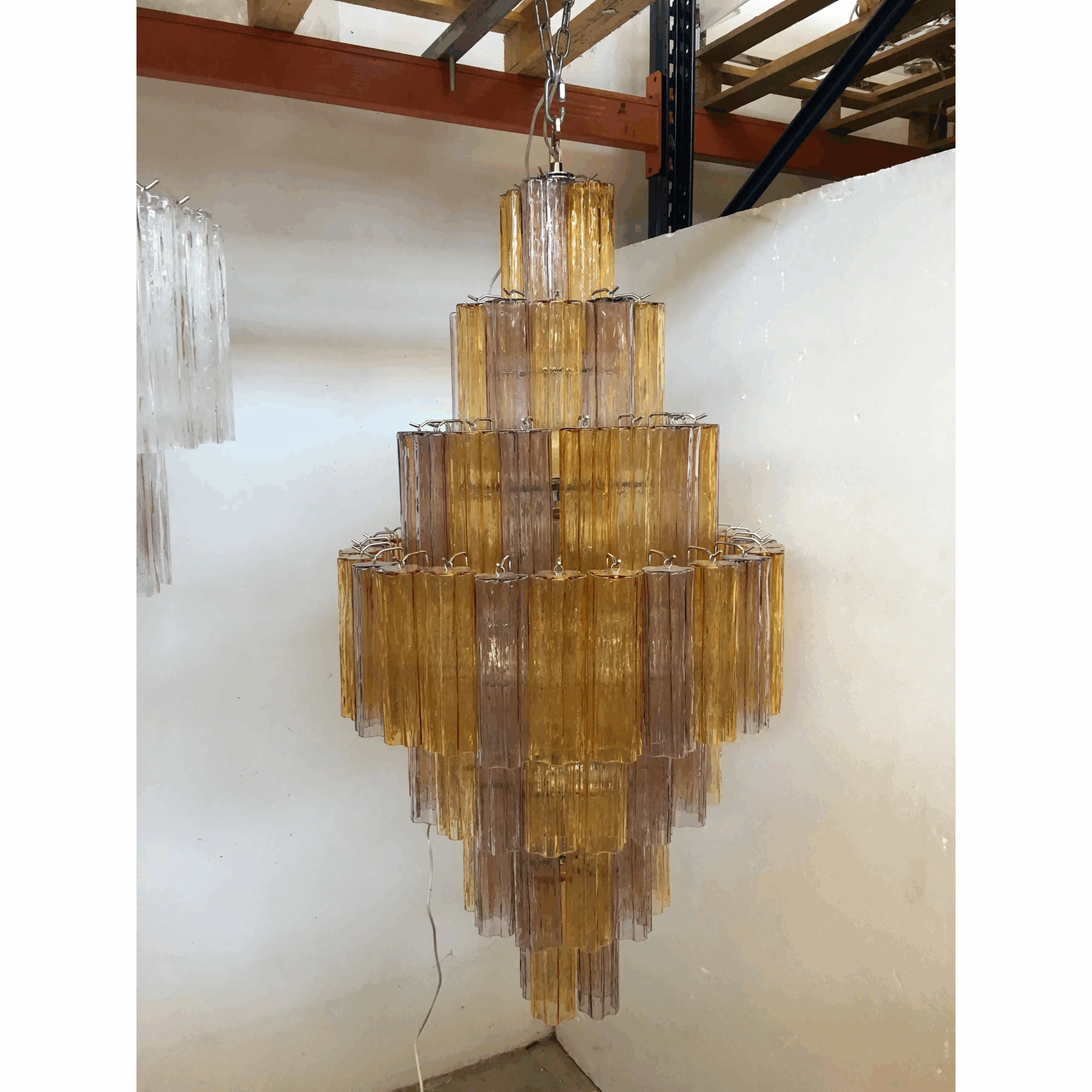 VORELLI Flavia Tronchi Murano Glass Staircase Chandelier - Tronchi Murano Glass image 8