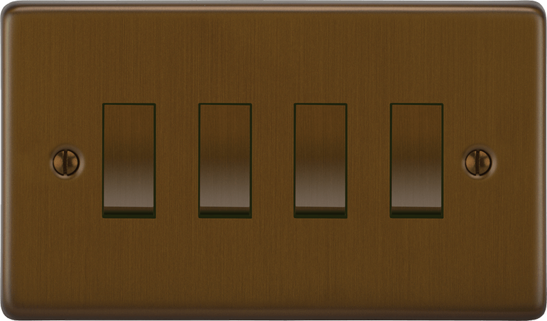 Victorian rocker switch mounted on textured wallpaper demonstrating historical period-accurate design.
