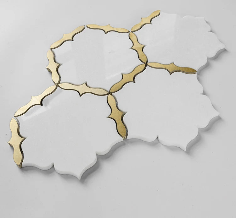 304 Stainless Steel Indoor Waterjet Marble Mosaic luxury mixed waterjet marble mosaic for premium UK interiors