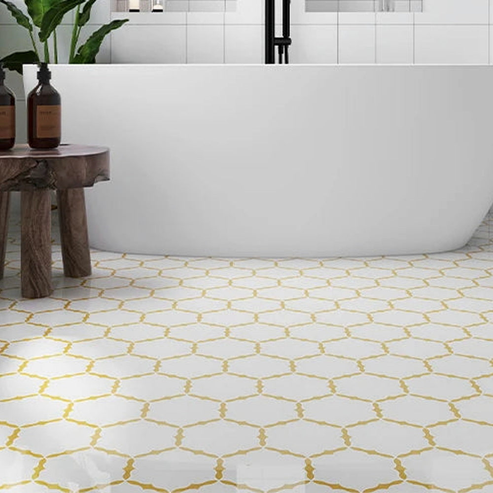 304 Stainless Steel Indoor Waterjet Marble Mosaic mosaic tile close-up in a luxury interior