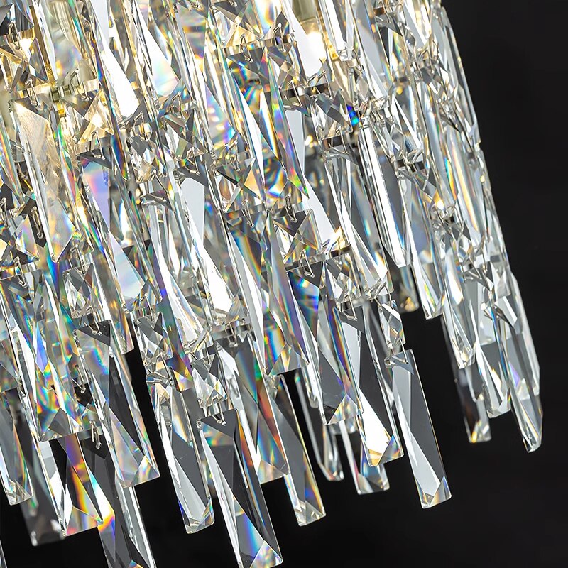 VORELLI® Abruzzi Circular Chandelier with layered square and rectangular crystal pieces