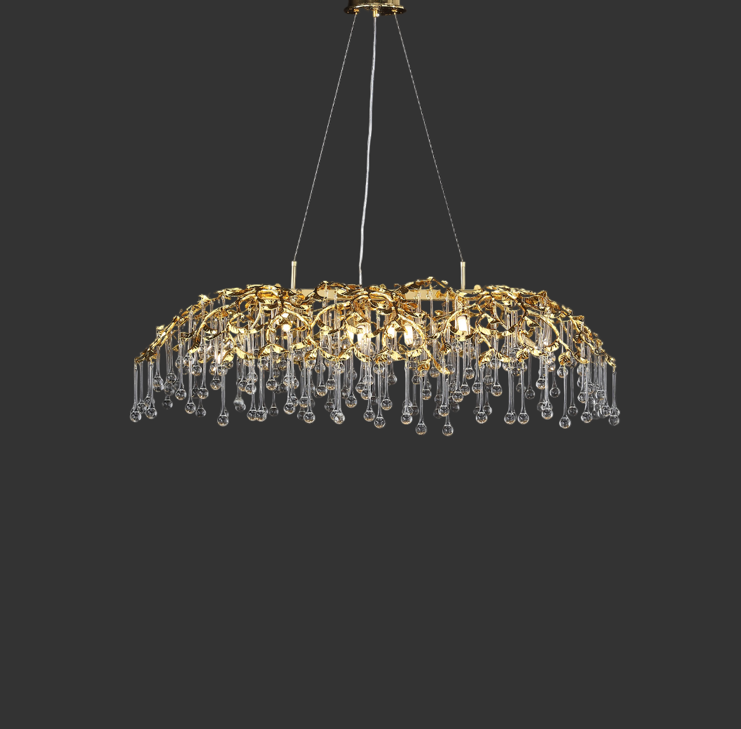 VORELLI® L’Albero d’Oro Rectangular Chandelier VI with cascading crystal drops