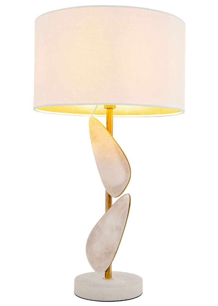 VORELLI® Alenya alabaster and antique brass statement table lamp