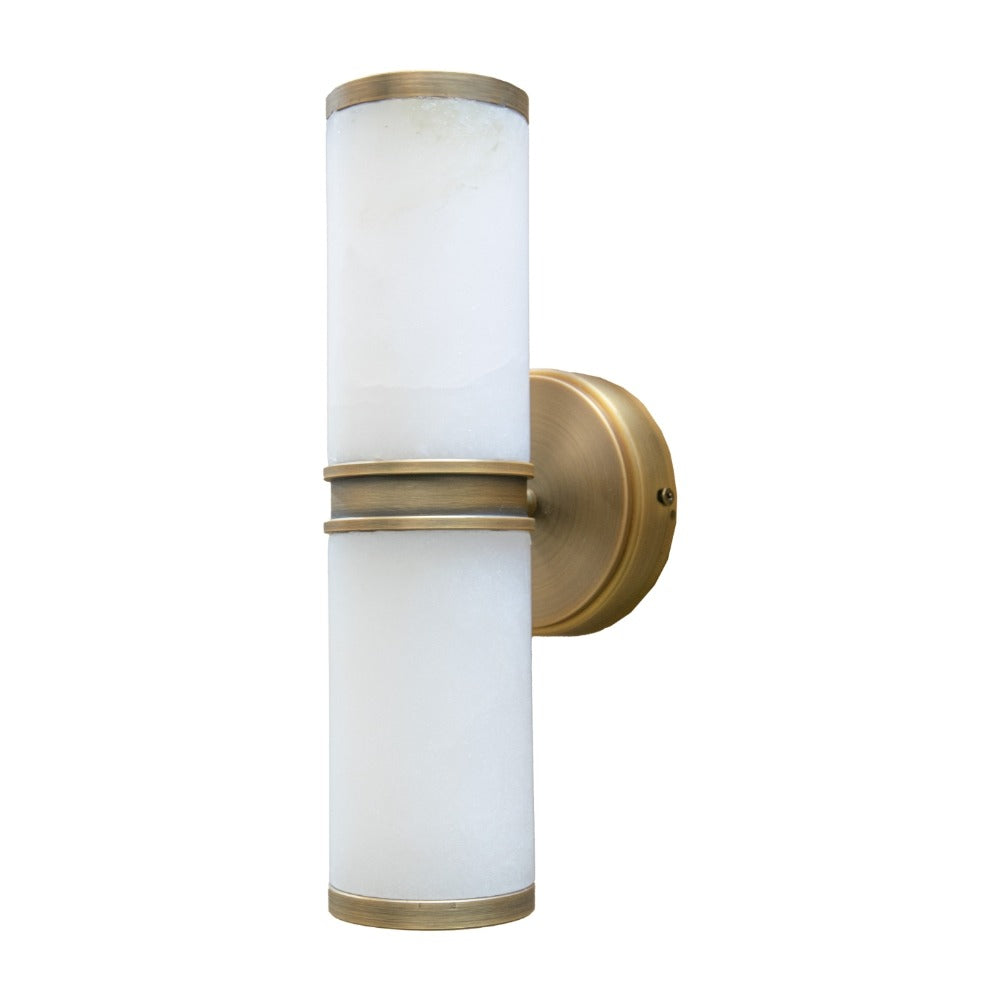 VORELLI® Almora alabaster and antique brass wall light