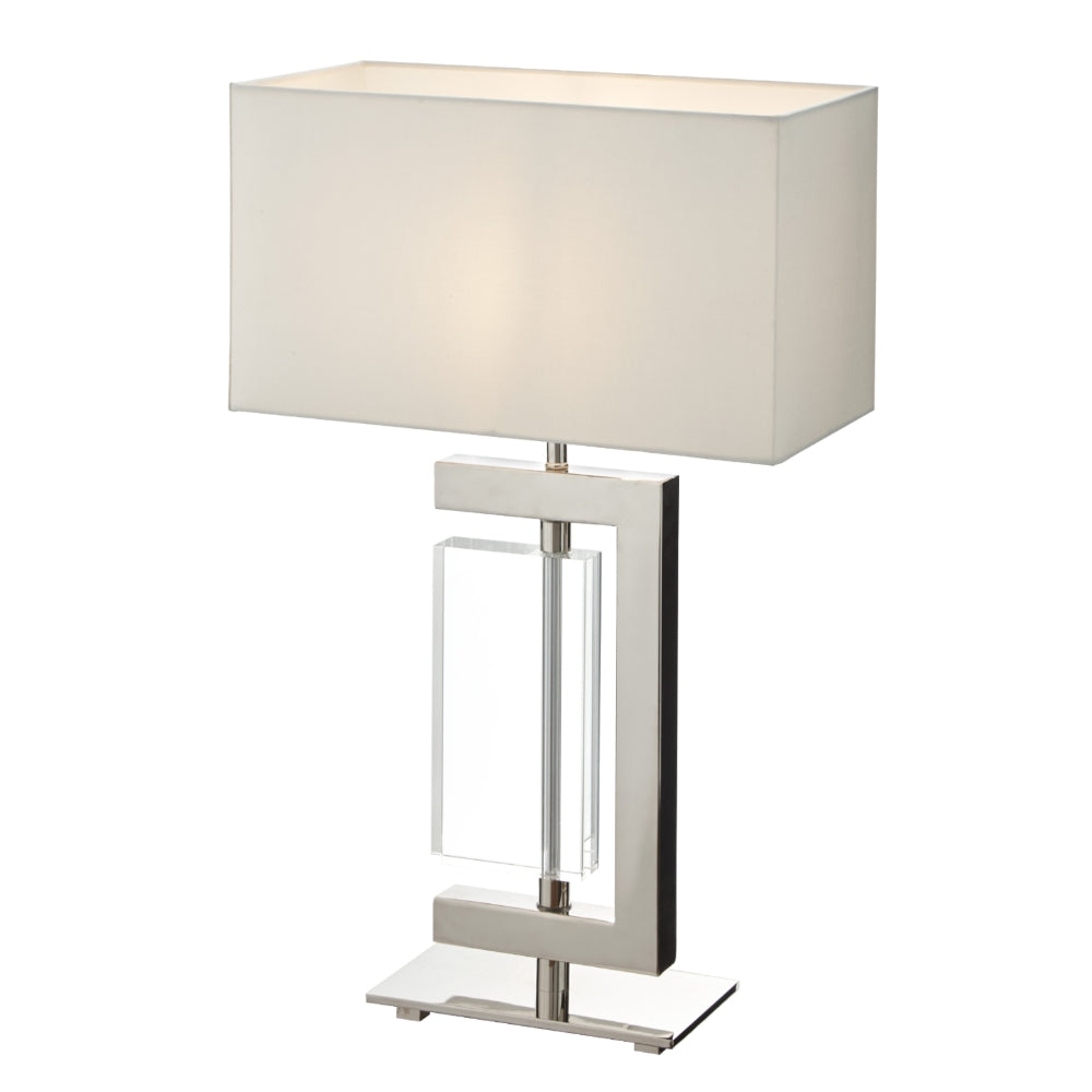 VORELLI® Alvion polished nickel and crystal table lamp