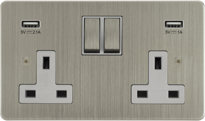 Ambassador Classic Double Socket + USB by VORELLI, luxury electrical accessory product image for luxury residential and hospitality