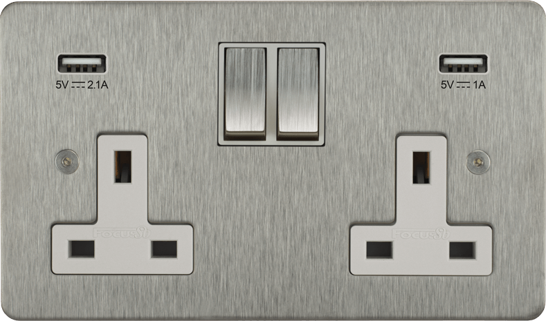 Ambassador Classic Double Socket + USB by VORELLI, luxury electrical accessory product image for luxury residential and hospitality