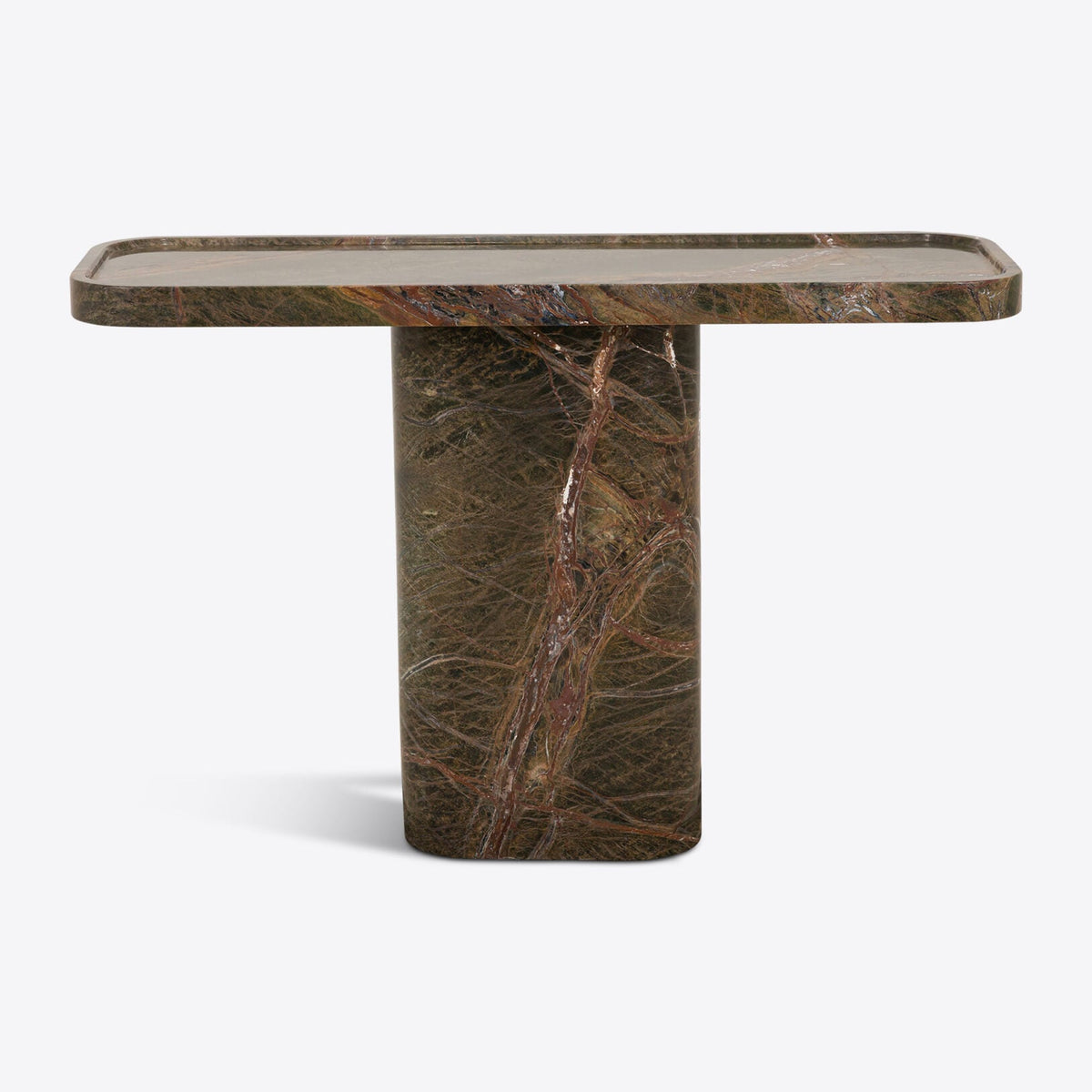 Argentino Forest Green Marble Console Table console table view 3