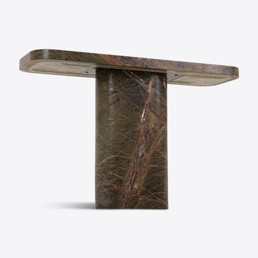 Argentino Forest Green Marble Console Table console table view 6