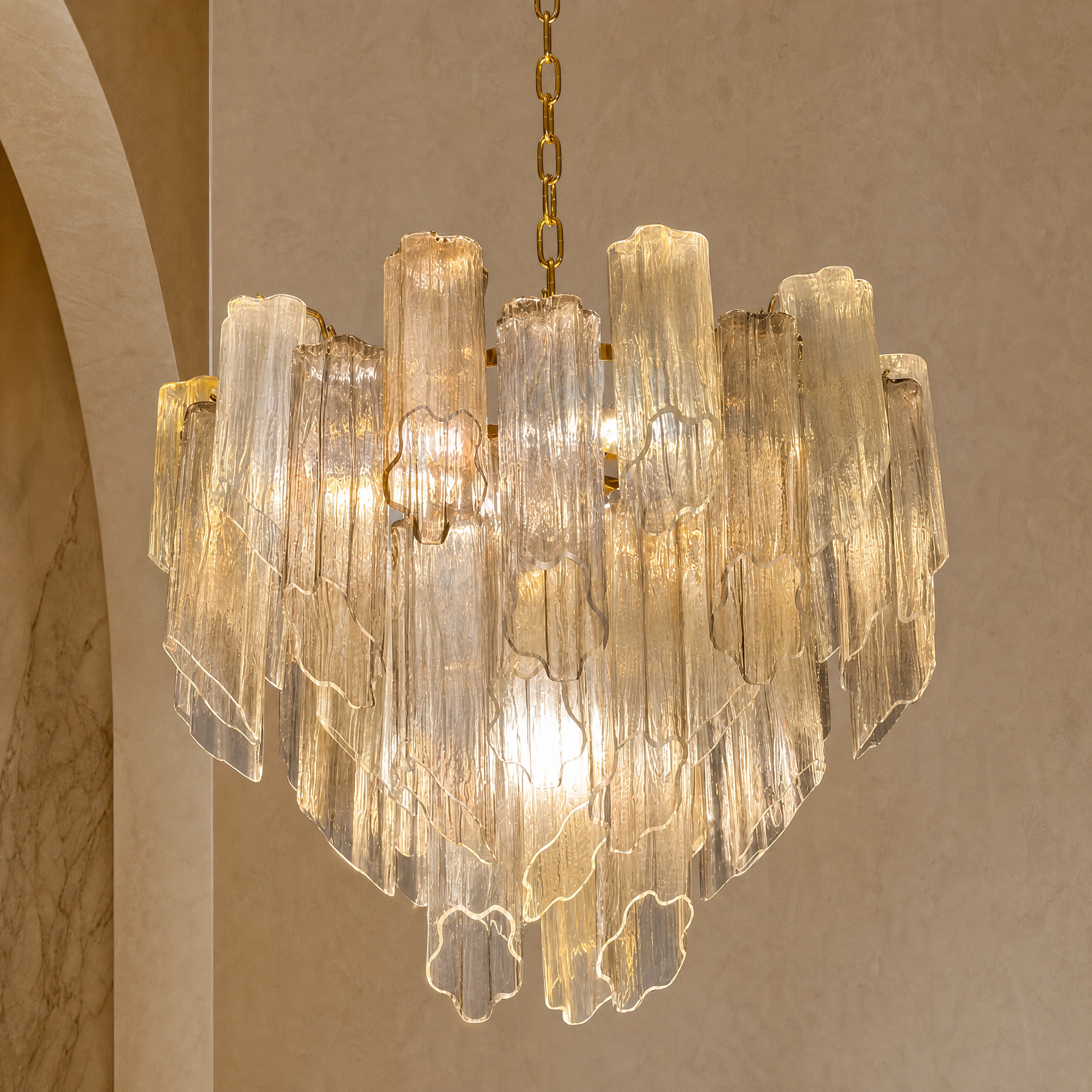 Artemisia Tronchi Murano Glass Staircase Chandelier staircase chandelier detail view 2