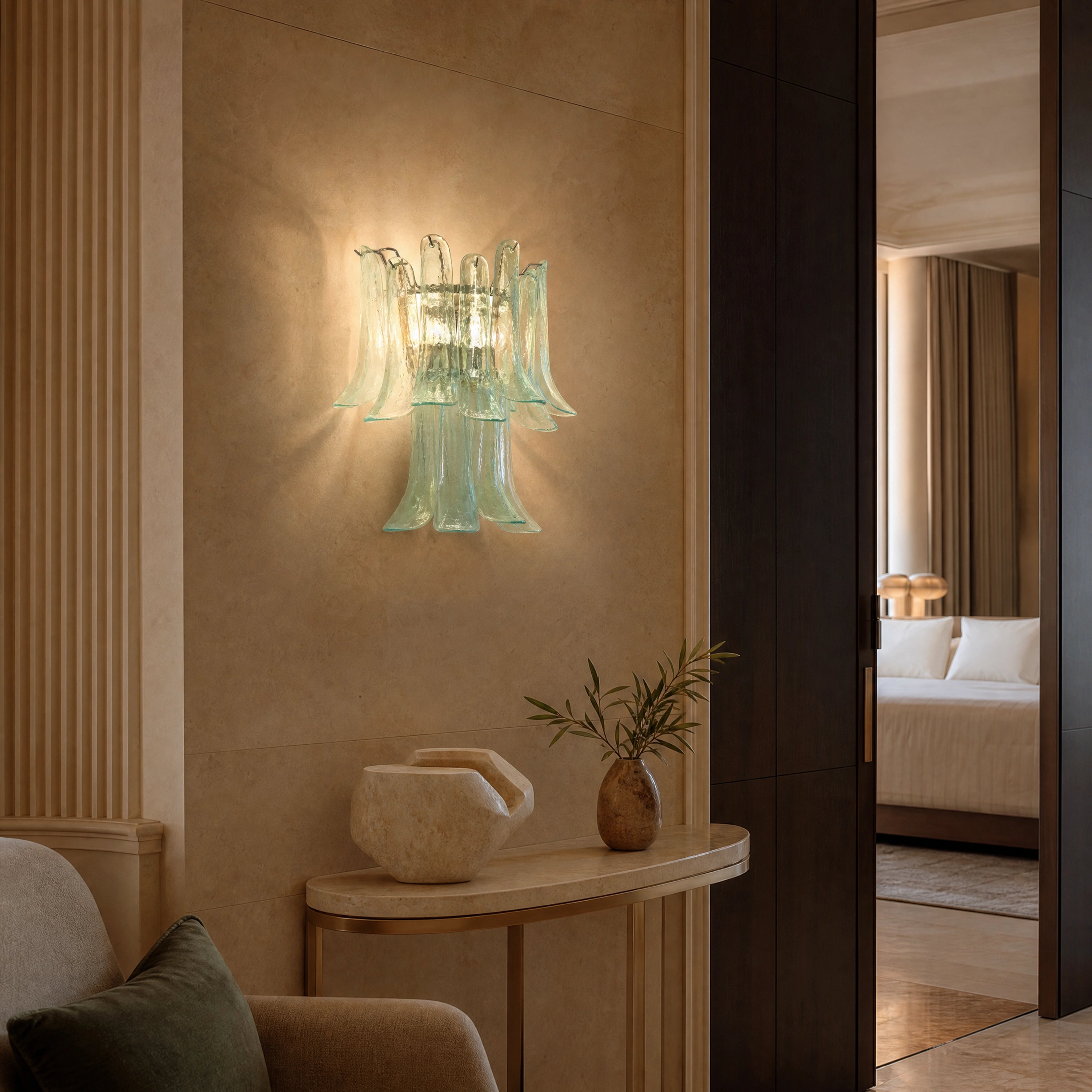 Asti Selle Murano Glass Wall Light luxury hospitality interior lifestyle image by VORELLI
