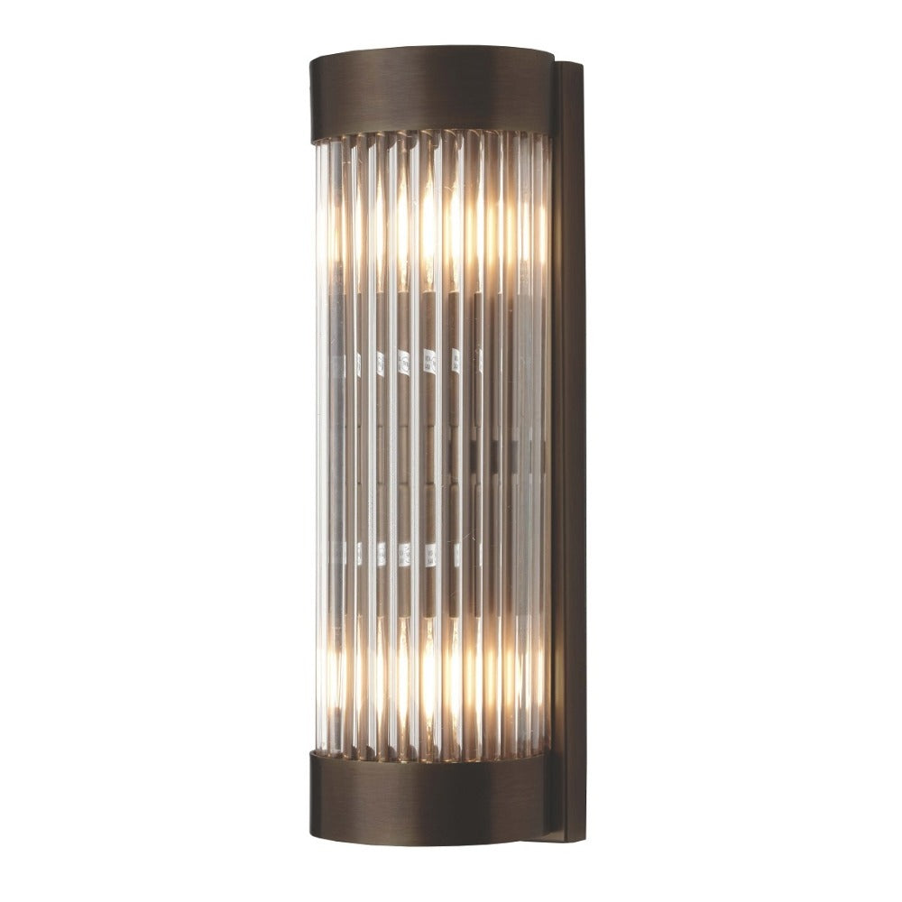 VORELLI® Aurelio brass wall light with textured glass