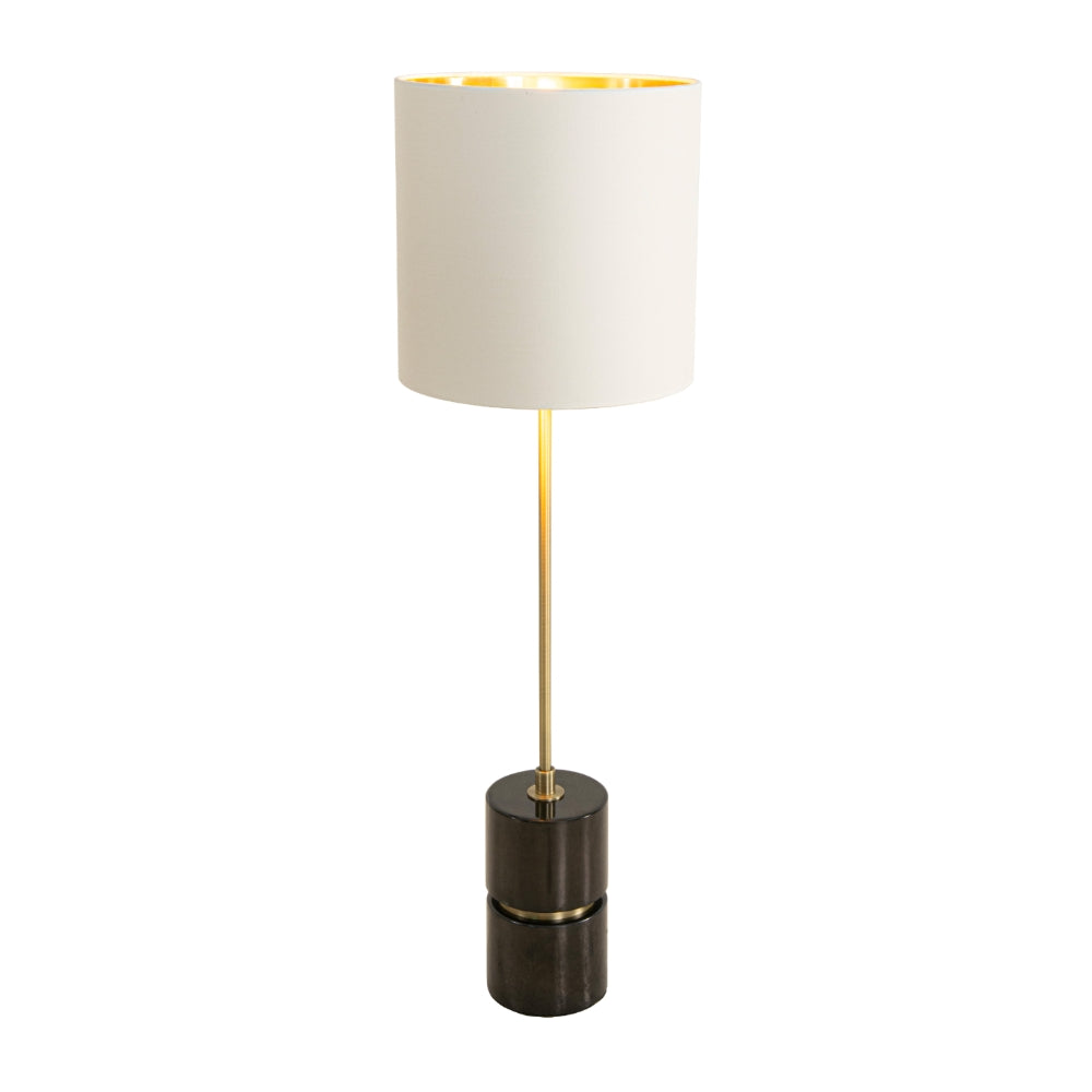 VORELLI® Aurevia black marble and antique brass tall table lamp