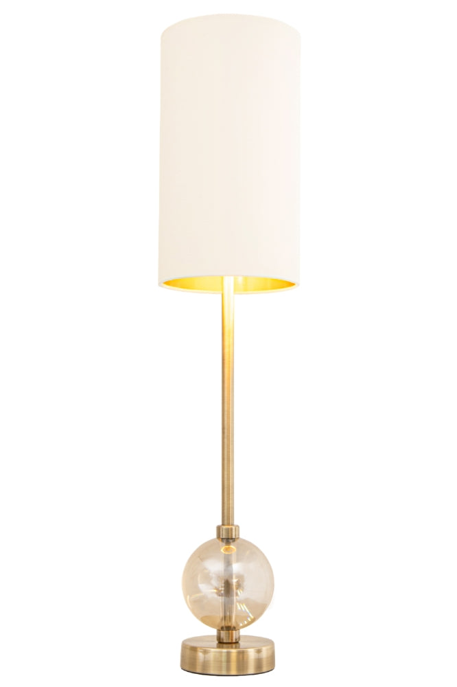 VORELLI® Aurezza brass table lamp with crystal globe base