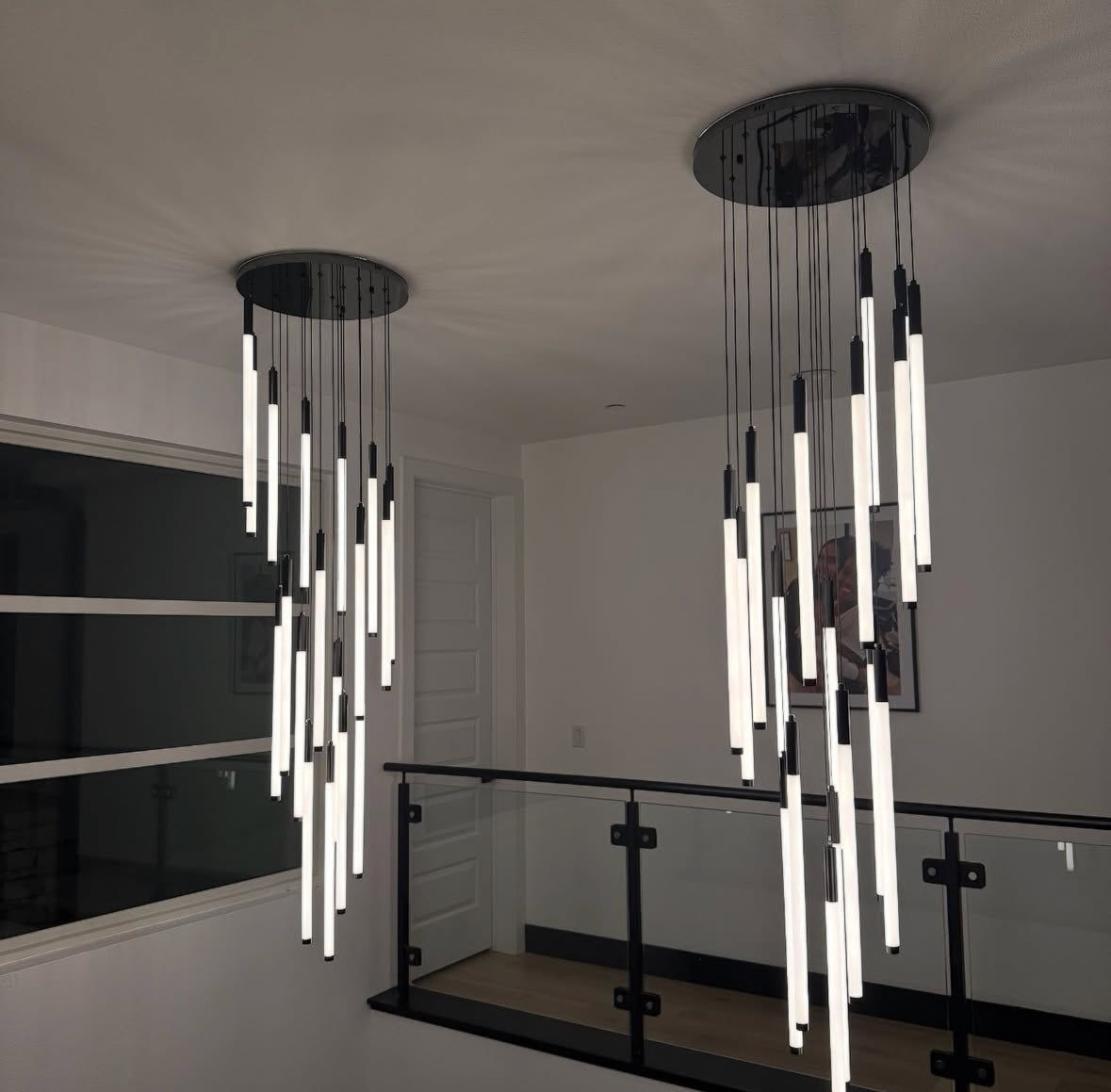 Close-up of the Avezzano pendant chandelier showing refined crystal detailing and premium craftsmanship