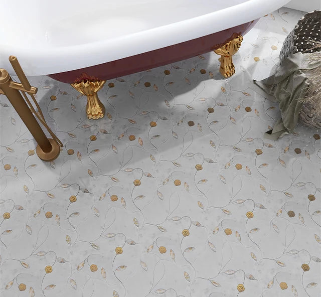 Bathroom Floor Waterjet Marble Mosaic luxury mixed waterjet marble mosaic for premium UK interiors