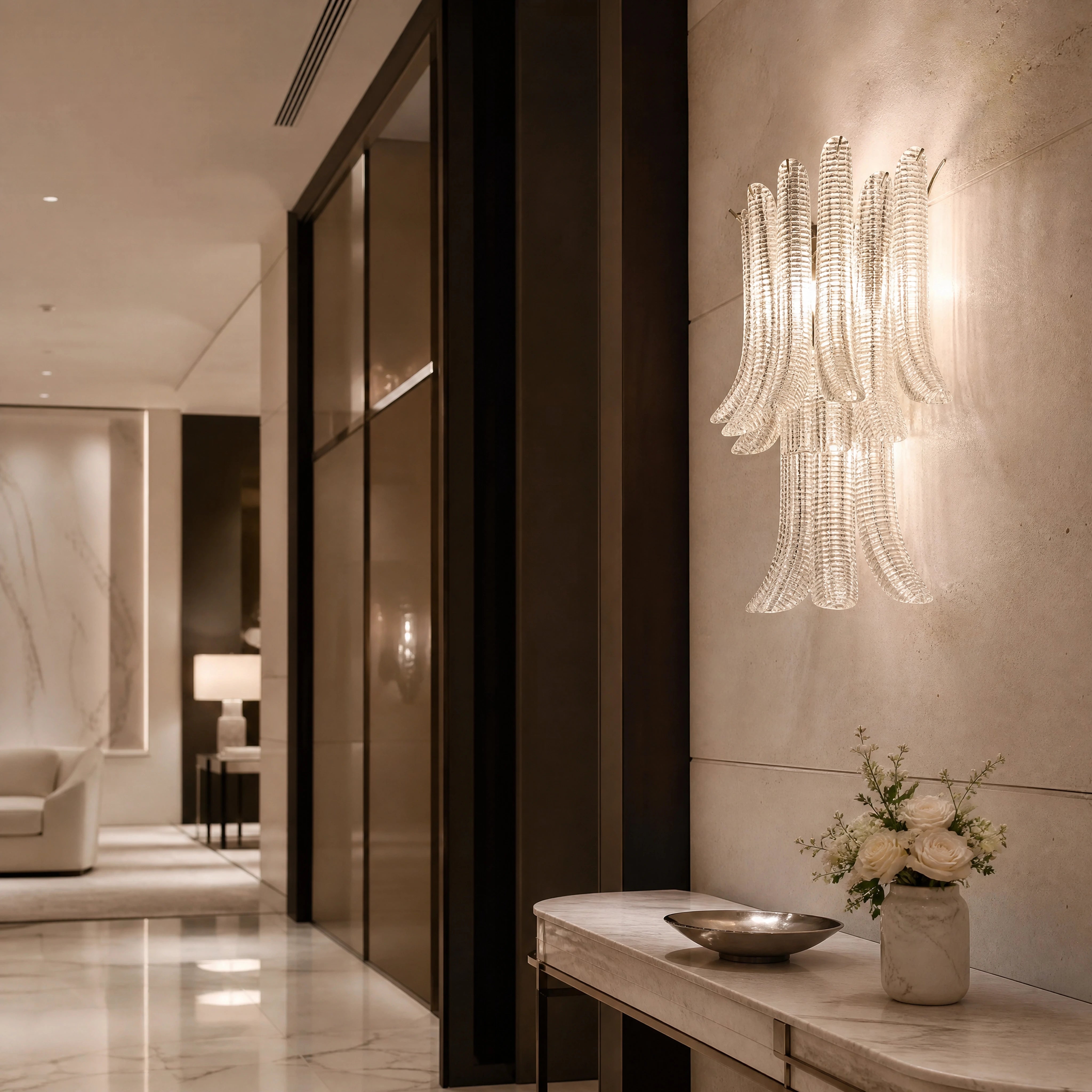 Arianna Selle Murano Glass Wall Light luxury hospitality interior lifestyle image by VORELLI