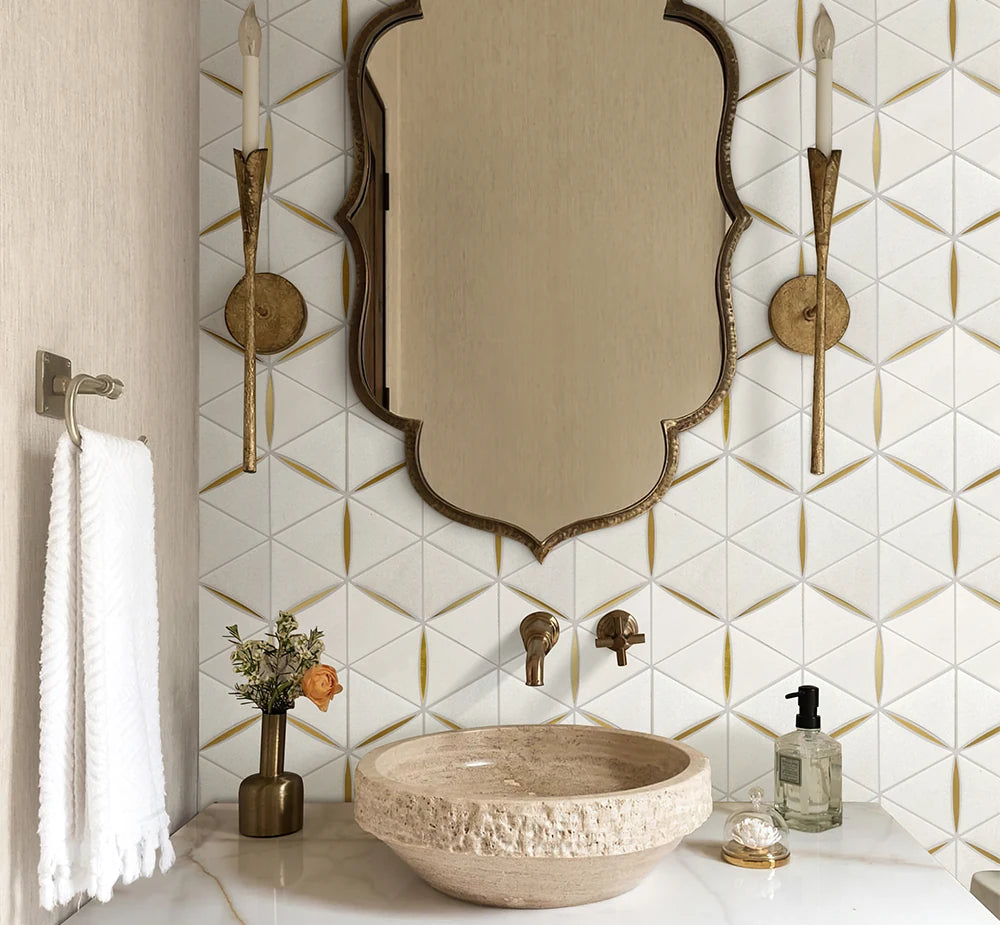 Bianco Carrara Metal Waterjet Marble Mosaic luxury white waterjet marble mosaic for premium UK interiors