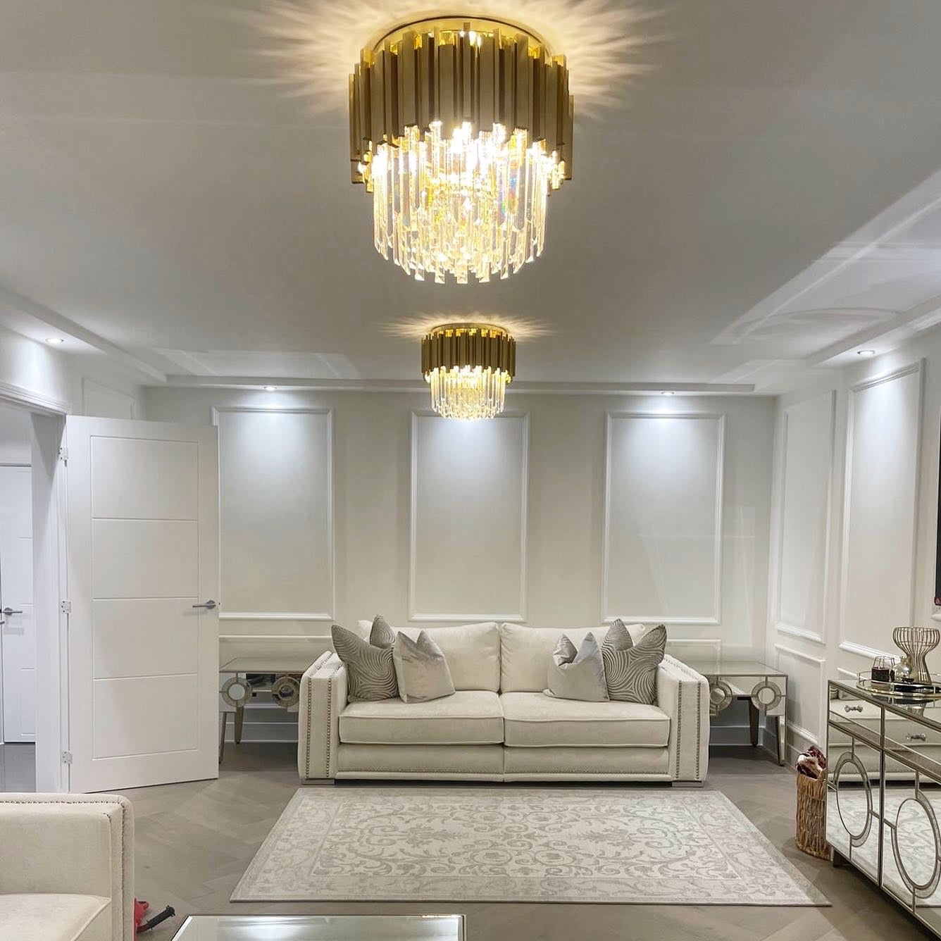 VORELLI® Boeotia ceiling light installed in a luxury living room interior