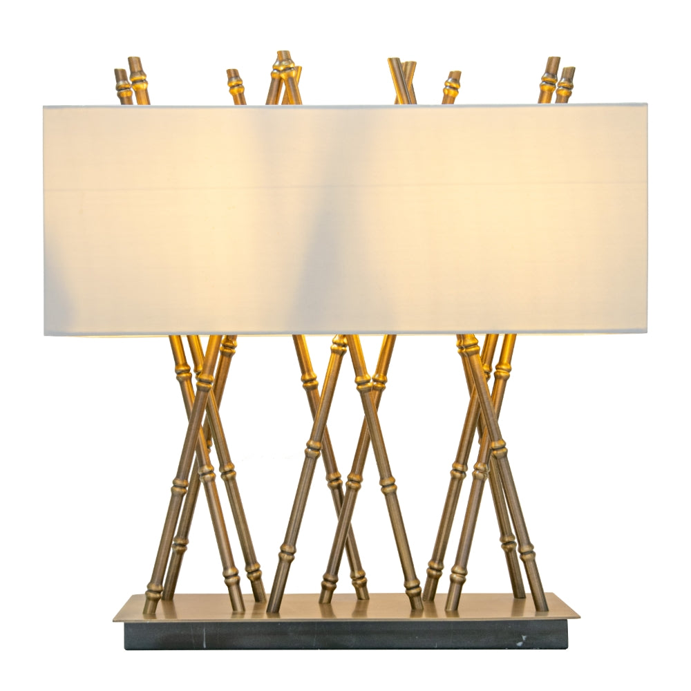 VORELLI® Bravento brass bamboo design table lamp