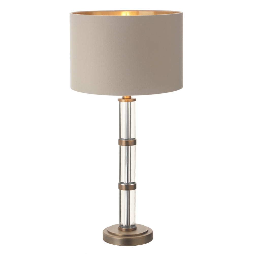 VORELLI® Caldrin brass and clear crystal table lamp