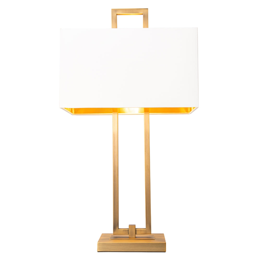 VORELLI® Calvero antique brass table lamp with opal shade