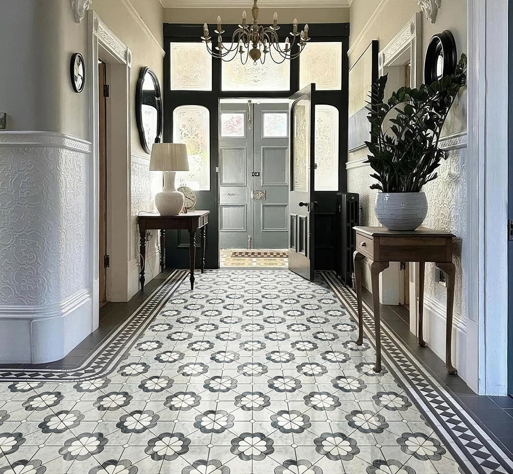 Carrara White Flowers Marble Mosaic Tile luxury white marble mosaic tile for premium UK interiors