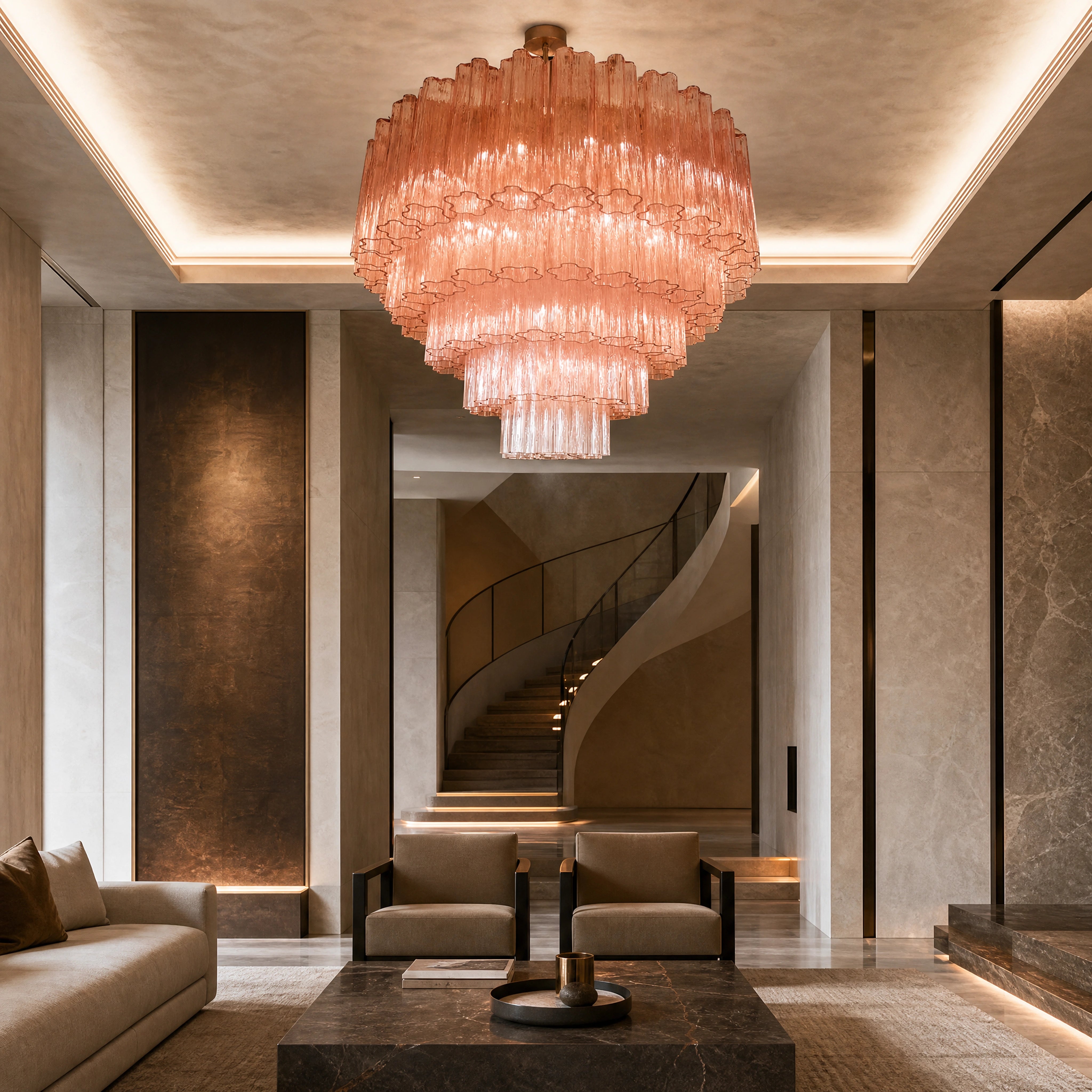 Delfina Tronchi Murano Glass Ceiling Light UHNW private residence luxury lifestyle image by VORELLI