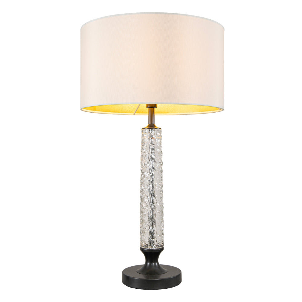 VORELLI® Cristaro dark bronze and crystal table lamp with cream shade
