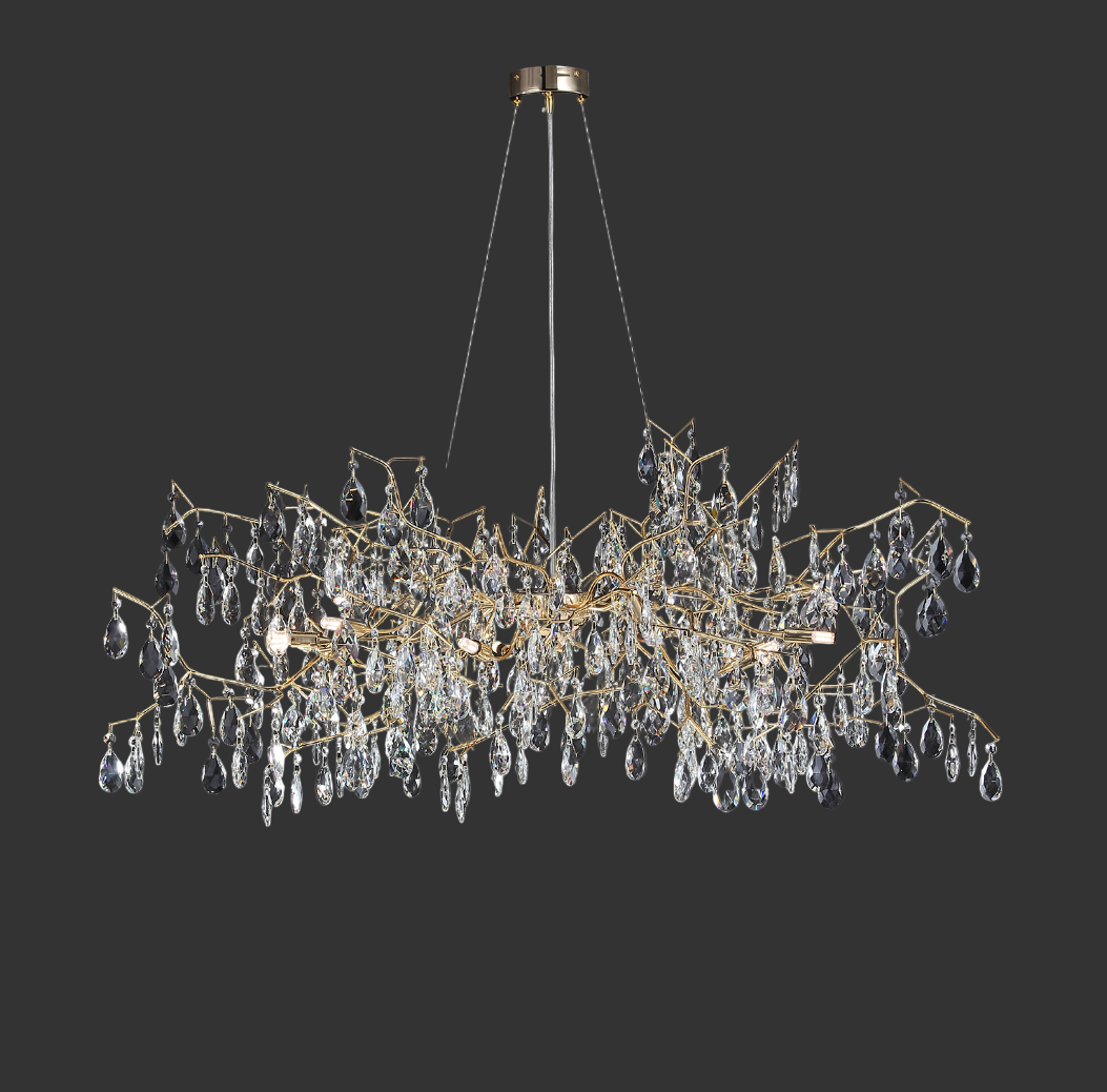 VORELLI® Dewdrop circular chandelier with cascading diamond cut crystal drops