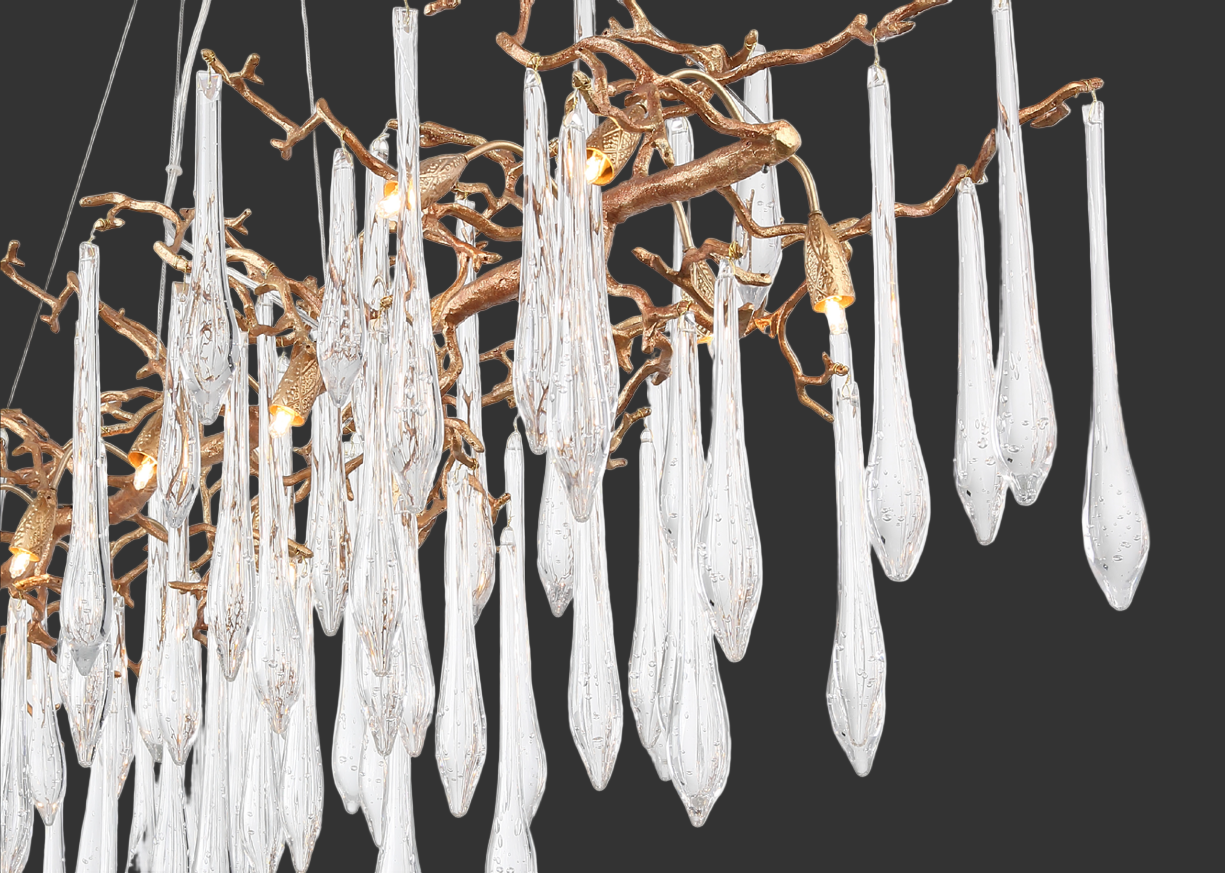 Eldoria Rectangular Chandelier by VORELLI, rectangular chandelier product image for dining rooms, kitchen islands and private dining