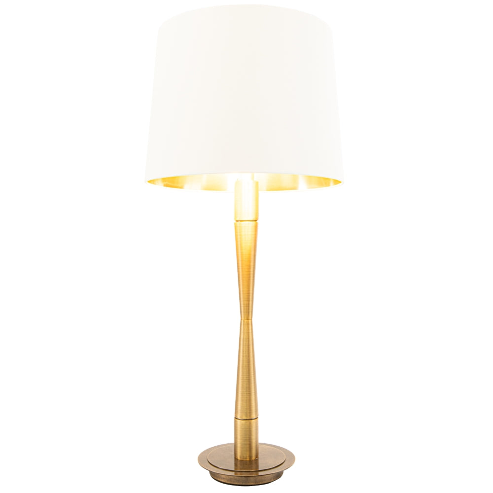 VORELLI® Elvaron tall brass table lamp with opal shade