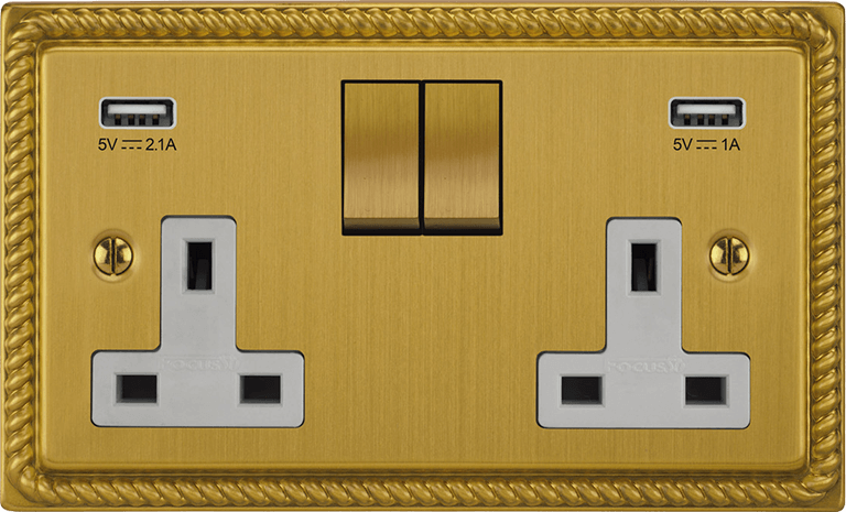 Georgian Double Socket + USB architectural switches view 12