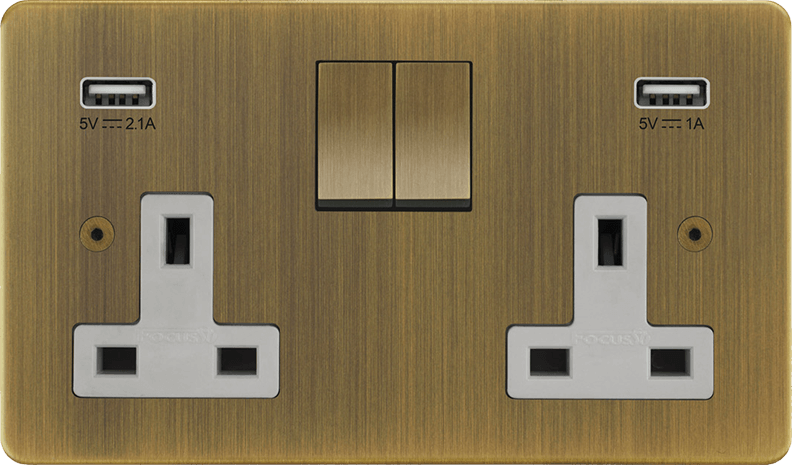 Horizon Classic Double Socket + USB architectural switches view 5