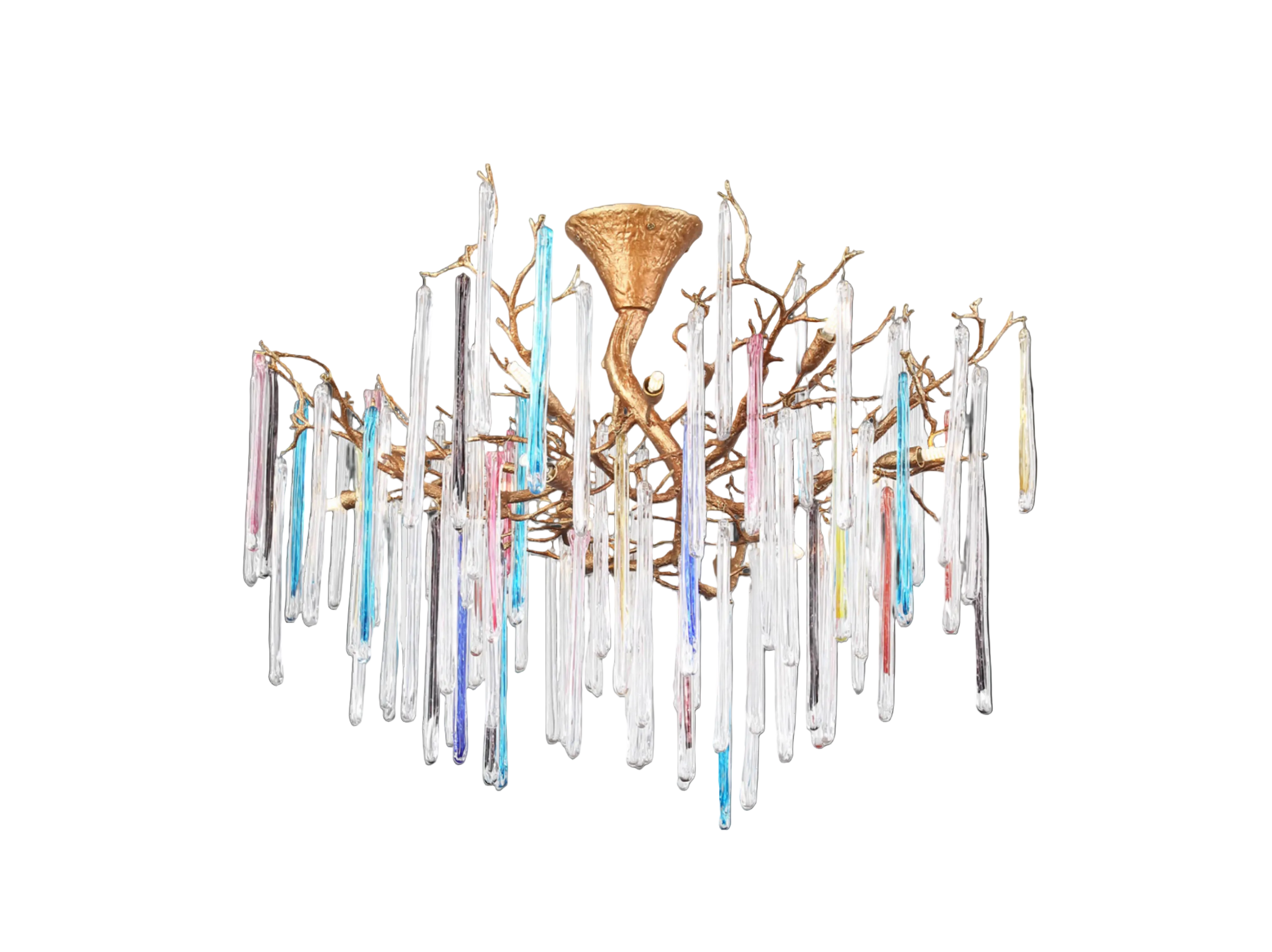 VORELLI Icicle ceiling light with cascading glass icicles and sculptural frame
