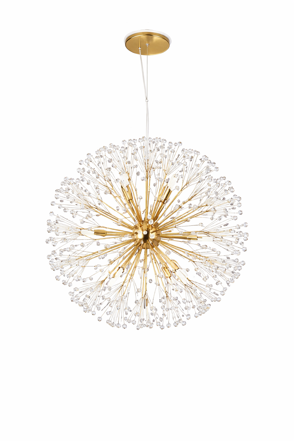 Vorelli Kadupul pendant light illuminating a modern bedroom with warm ambient glow.
