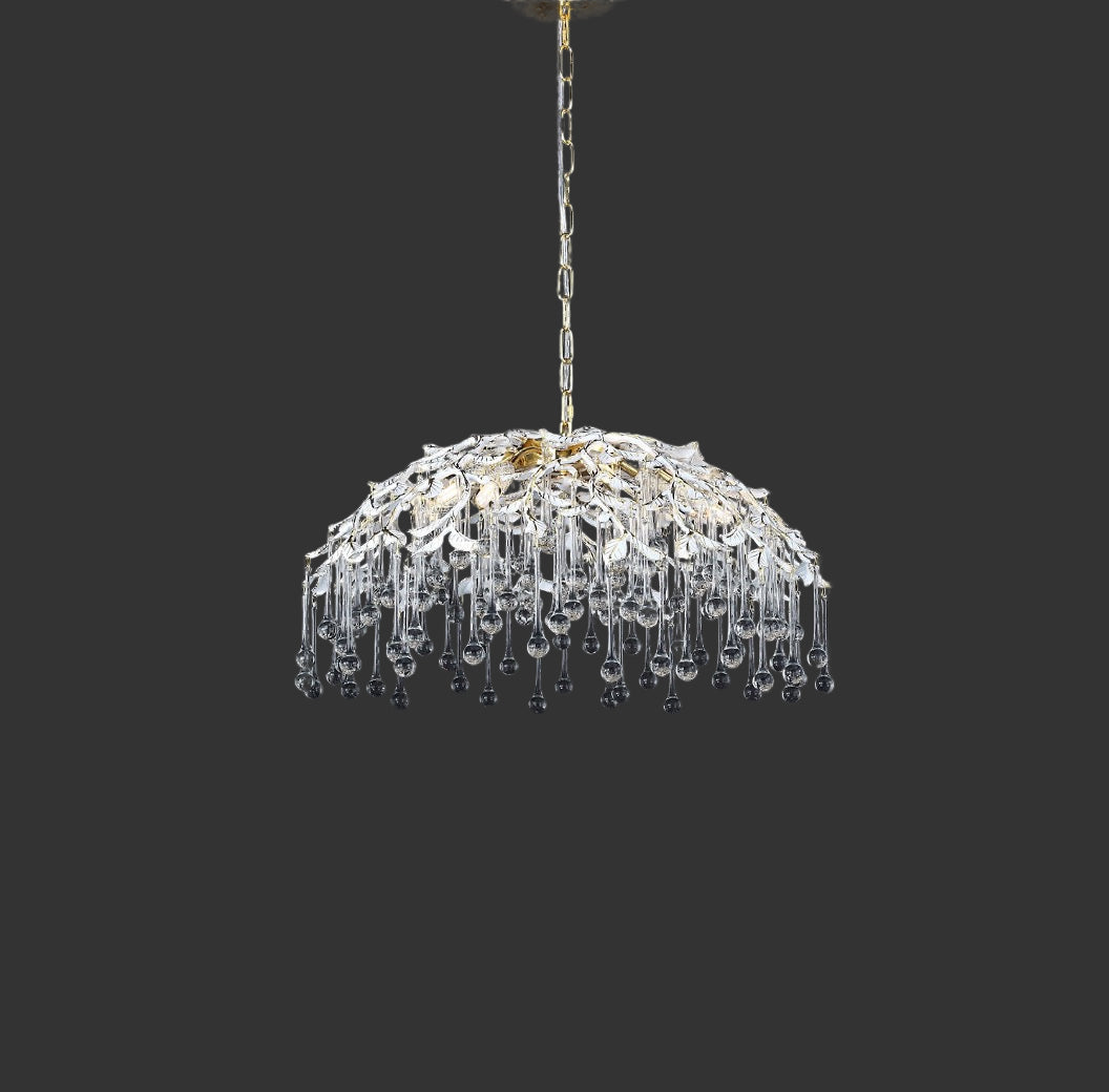 Sculptural L’Albero d’Oro pendant by VORELLI® featuring layered glass droplets