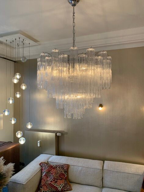 VORELLI Lavinia Tronchi Murano Glass Circular Chandelier - Tronchi Murano Glass image 4
