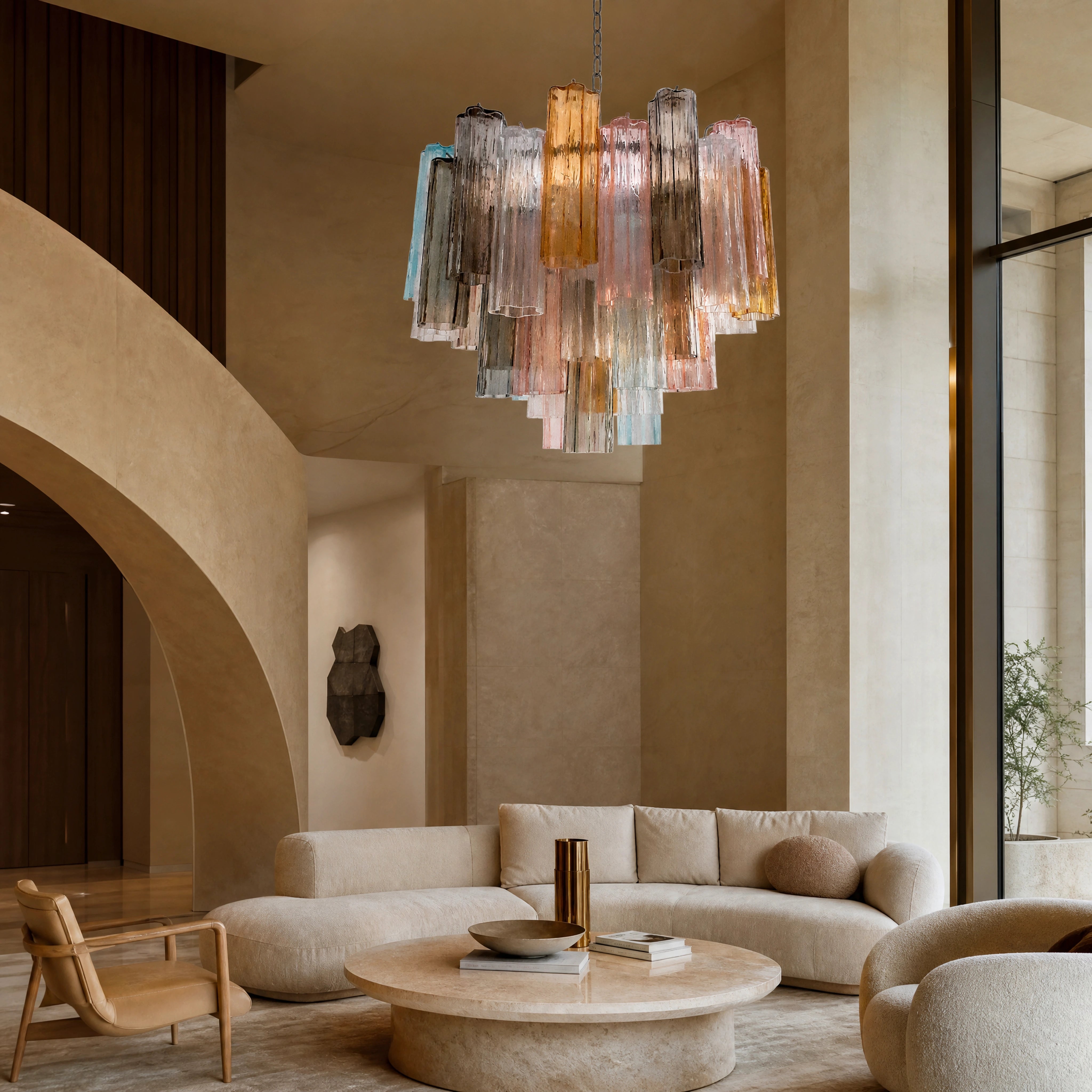 Liliana Tronchi Murano Glass Circular Chandelier UHNW private residence luxury lifestyle image by VORELLI