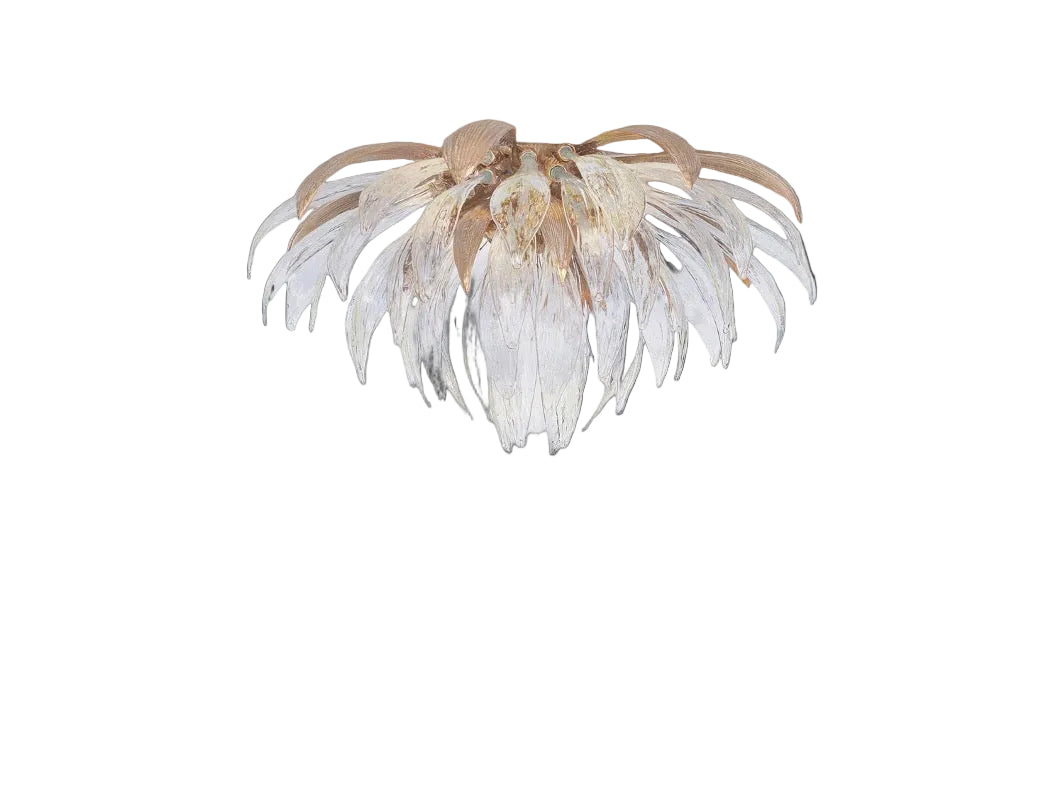 Luciana ceiling light with sculptural hand-crafted glass petals in a luxury design
