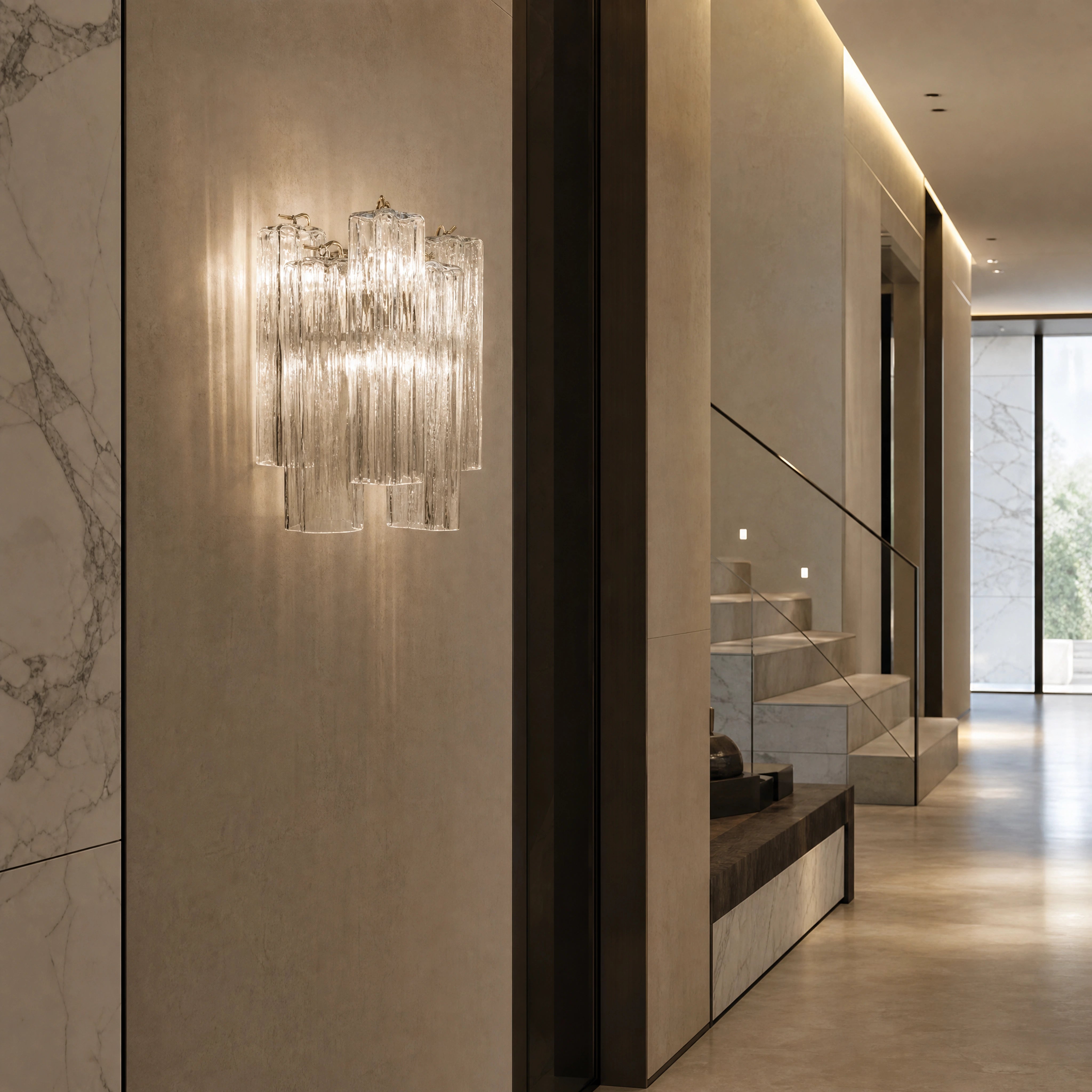 Galatea Tronchi Murano Glass Wall Light UHNW private residence luxury lifestyle image by VORELLI