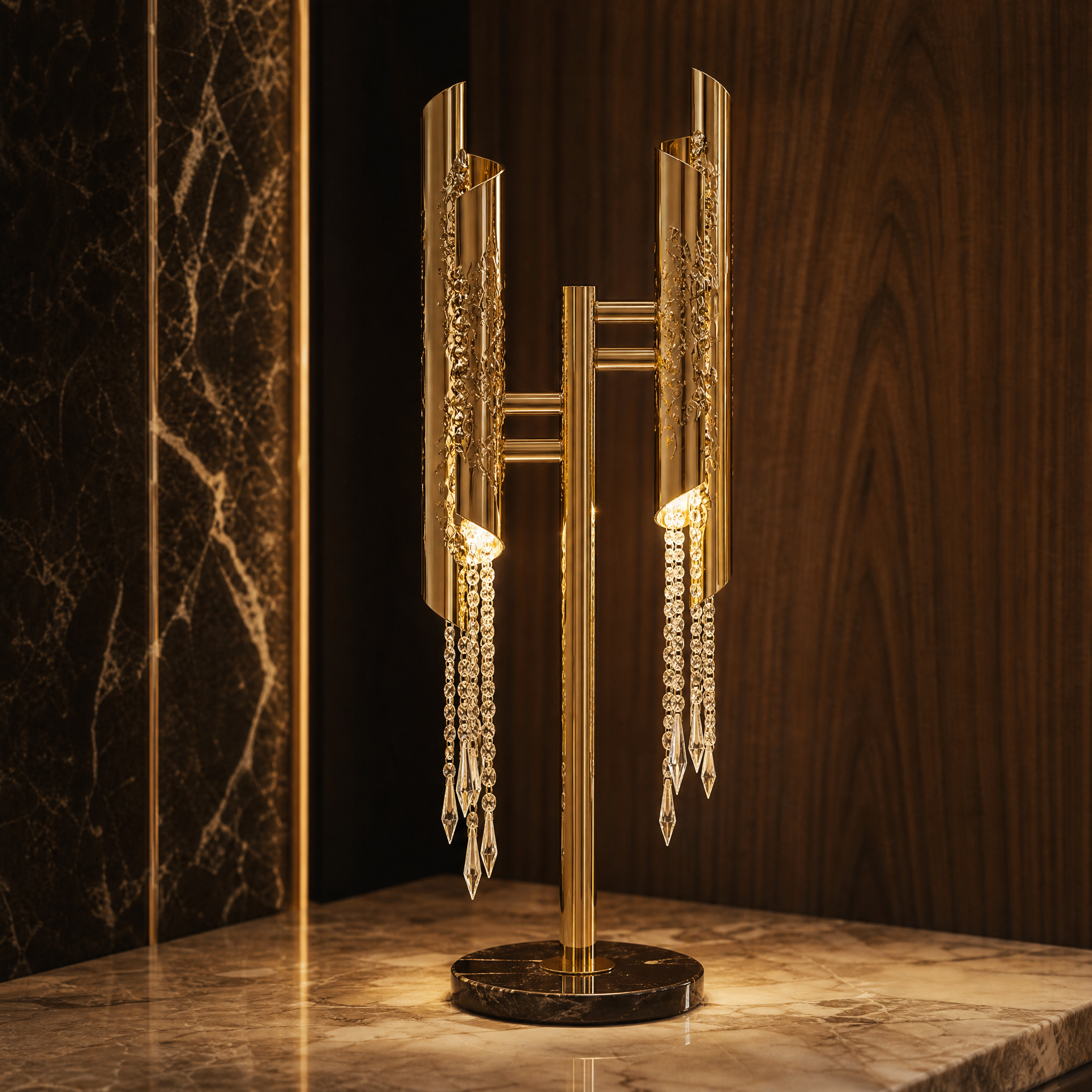 Avolto Luxury Table Lamp close-up craftsmanship detail image by VORELLI