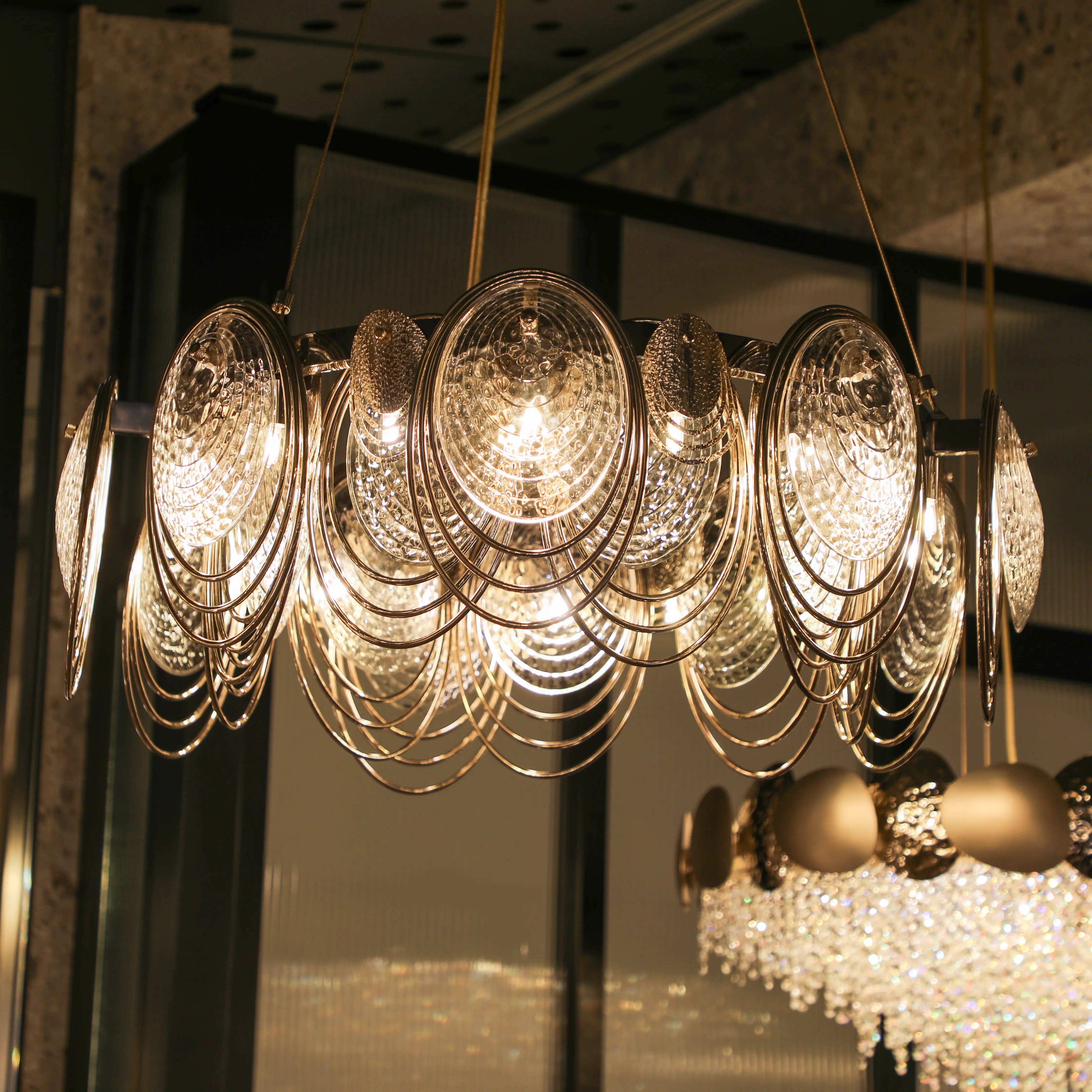 VORELLI® Coral Round Luxury Chandelier styled within a refined luxury interior