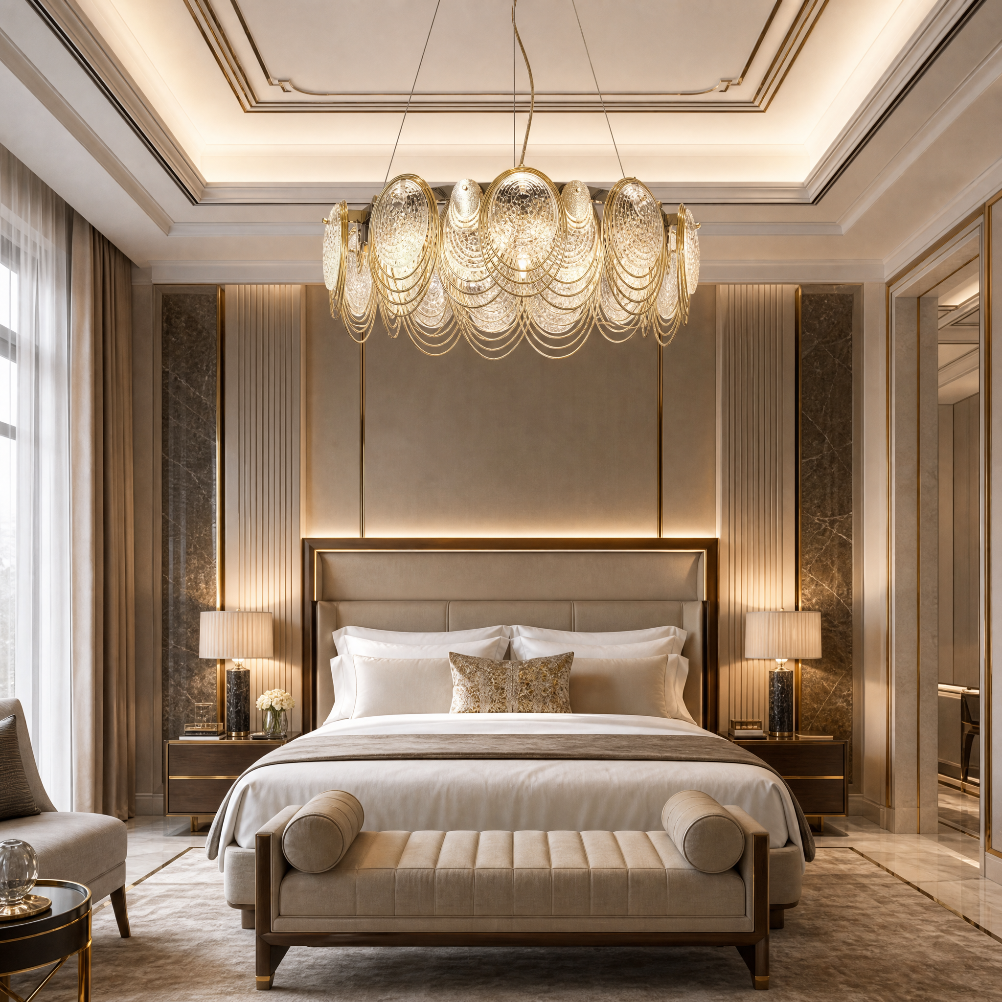Coral Round Luxury Chandelier luxury hospitality lifestyle image by VORELLI