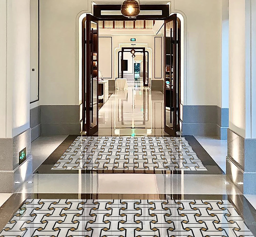 Luxury I Shaped Waterjet Marble Mosaic luxury mixed waterjet marble mosaic for premium UK interiors