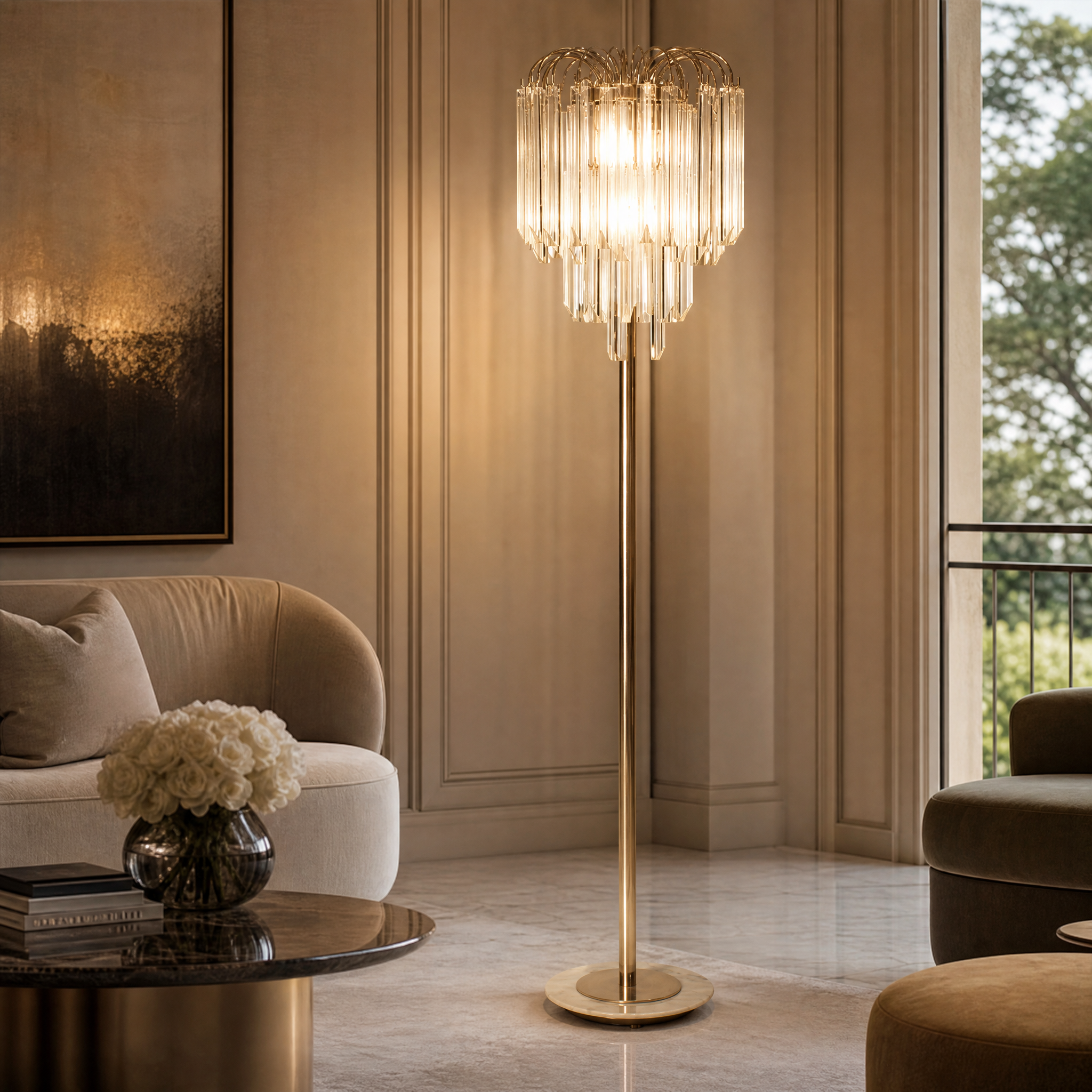 Lotus Luxury Floor Lamp luxury residential lifestyle image by VORELLI